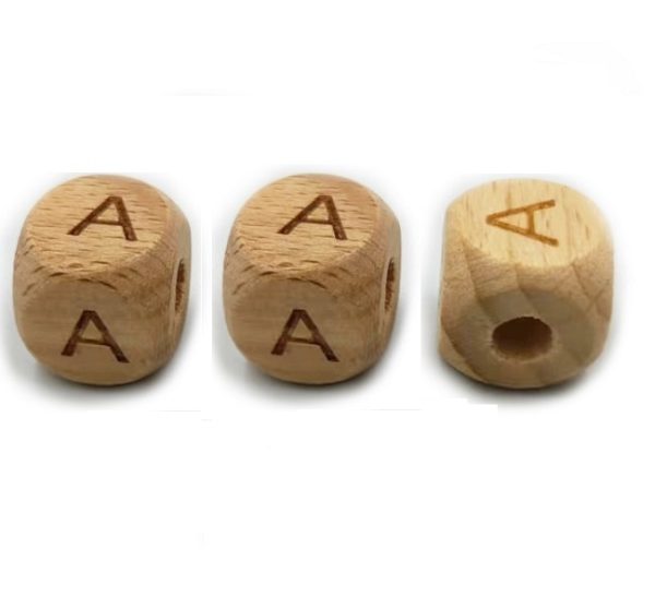 Perles lettres en bois 