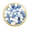 Perles en silicones 12mm- famille azul