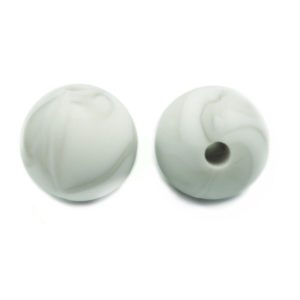 Perles rondes en silicone de 12 mm marbre