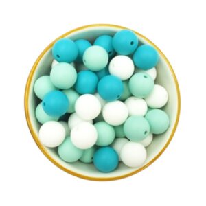 Perles en silicones Φ15mm turquoise