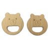 Anneaux de dentition en bois-ours