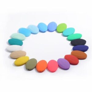 Perles de silicone ovales plates