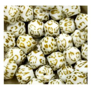 Perles hexagonales leopard 14mm