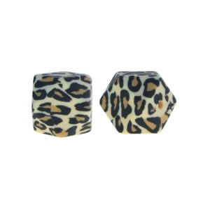 Perles hexagonales leopard 17mm