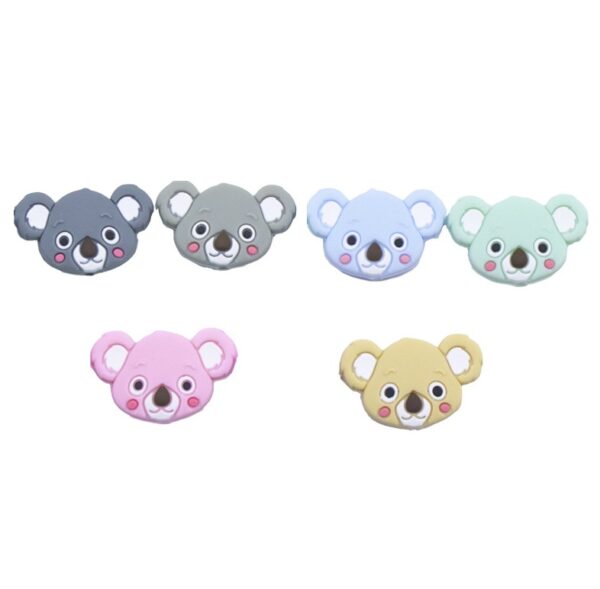 Perles tête de koala silicone