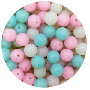 Perles en silicone pailletée 12mm