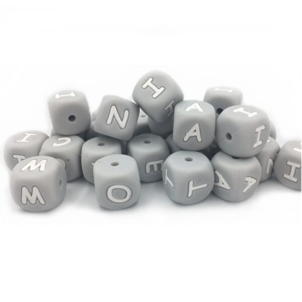 Perles lettres en silicone