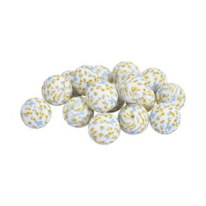 Perles silicone 15mm, fleur jaune